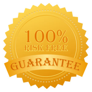 A golden seal indicating our 100% risk free guarantee